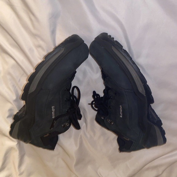 LOWA Lowa RENEGADE‎ GTX LO Black Leather Hiking Shoes Mens Size US 11 Gore-Tex - Picture 8 of 12